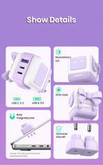 UGREEN 65W GaN Charger Uno Robot Design Quick Charge 4.0 3.0 PPS for iPhone 17 16 Pro Macbook Air Laptop Tablet PD Fast Charger