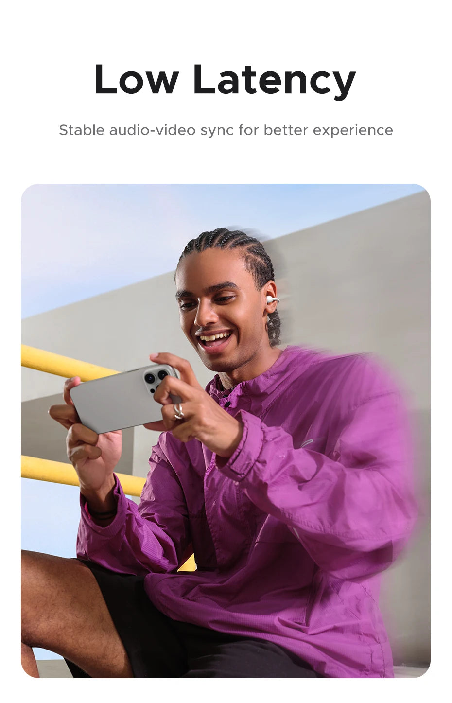 UGREEN LCD Full Color Smart Screen Wireless TWS Bluetooth Earphones Earbuds Open Clip Ear Headphones AI Call Noise Cancellation