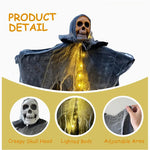 1pcs Halloween Glowing Skull Skeleton Gauze Hanging Ghost Home Outdoor Garden Decoration Halloween Party Horror Ghost Props 2025