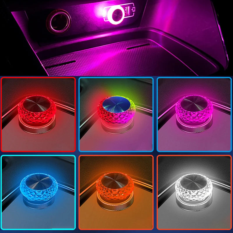 Car USB Ambient Light Mini LED Decorative Atmosphere Lamps for Auto Interior Environment Light Computer Portable Light Plug Play