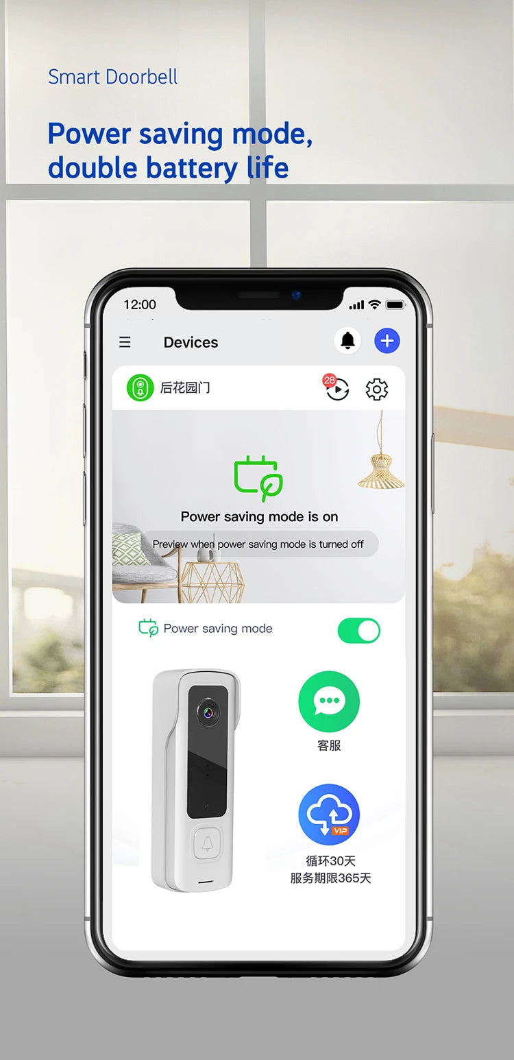 2024 New electronic doorbell. 100 degree wide-angle lens, Supports cloud storage function, Ultra-low power consumption