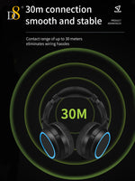 D8 Over Ear  Headphones,  Wireless and Wired Headset Built-in Microphone,  Micro SD Card Slot - (Stealth)  40H Playtime