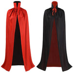 Halloween Women Men Clothes Cosplay Costume Adult Kids Stand Collar Cape Black Red Reversible Cap Vampire Cape Halloween Party