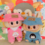 Labubu Doll Fashion Set Cute White Shirt Hat Animal Overalls Doll Clothes Accessory Gift for 17cm Doll