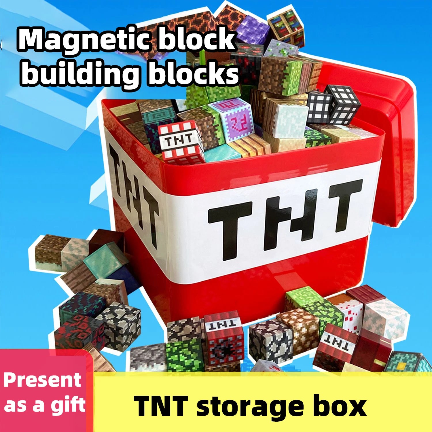Magnetic building blocks toy storage box set - DIY assembly toys for children - building blocks for playing with tables