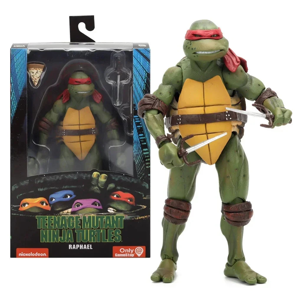 Ninja Turtle Anime Action Figure Neca 1990 Film Version Edição limitada, Estátua de PVC Presentes de Aniversário do Menino
