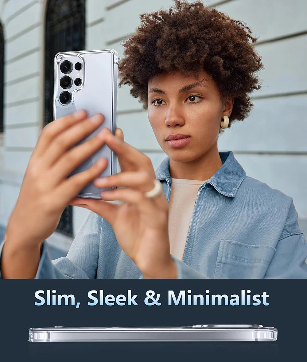 Luxury Shockproof Airbag Case For Samsung Galaxy S25 Ultra S25+ Plus Hybrid Hard Silicone Back Cover S25Ultra Clear Thin Slim