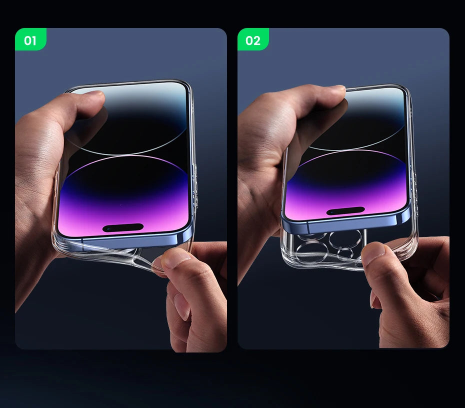 UGREEN Case for iPhone 17 16 15 14 Pro Max Shockproof Clear Case Transparent Cover for iPhone 15 Pro 16 Phone Protective Case