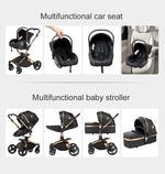 3 in 1 Lightweight High Landscape Baby Stroller Cart Carriage for Newborn Luxury Pushchair