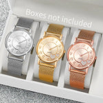 1/3PCS Fashion Heart Dial Women Watches Casual Plastic Strap Quartz Wristwatch Reloj Mujer（Without Box）