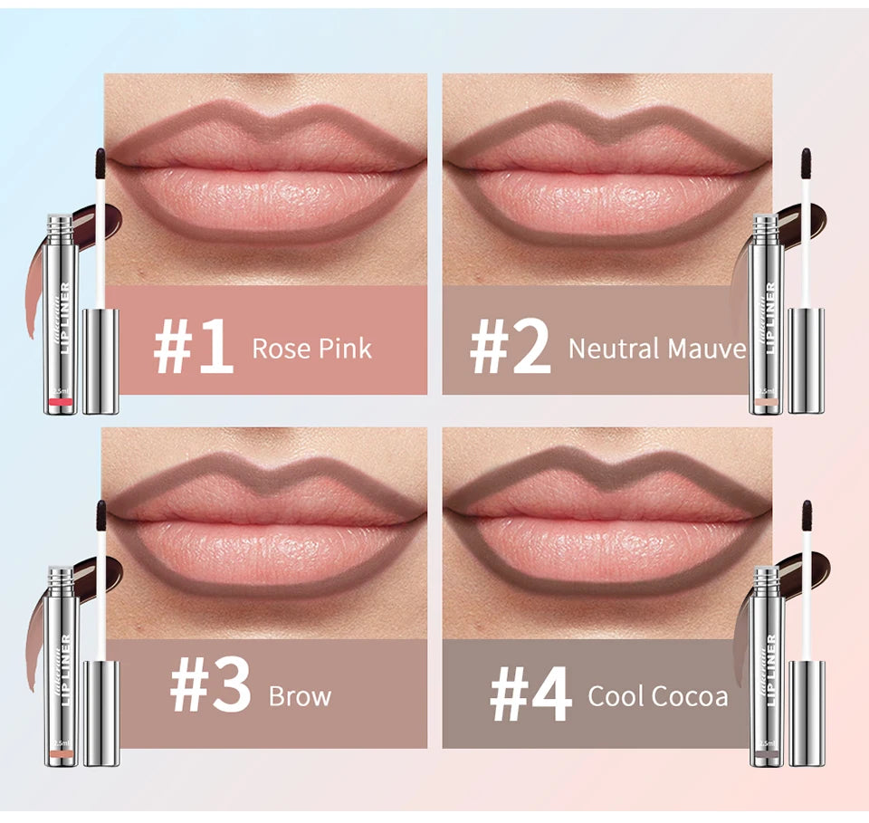 4 Colors Peel Off Lip Liner Waterproof Transfer-proof Lipstic Tattoo Waterproof Long Lasting Matte Velvet Lip Tint Sexy Red Cont