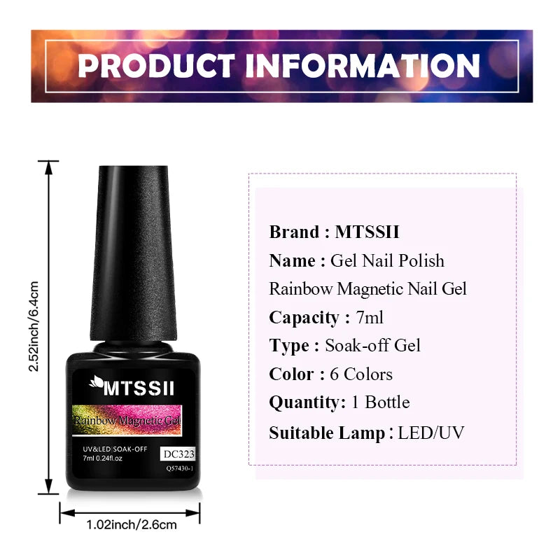 Rainbow Cat Magnetic Gel Nail Polish Starry Chameleon Galaxy Effect Semi Permanent UV Gel Varnish Soak Off Nail Supplies DIY