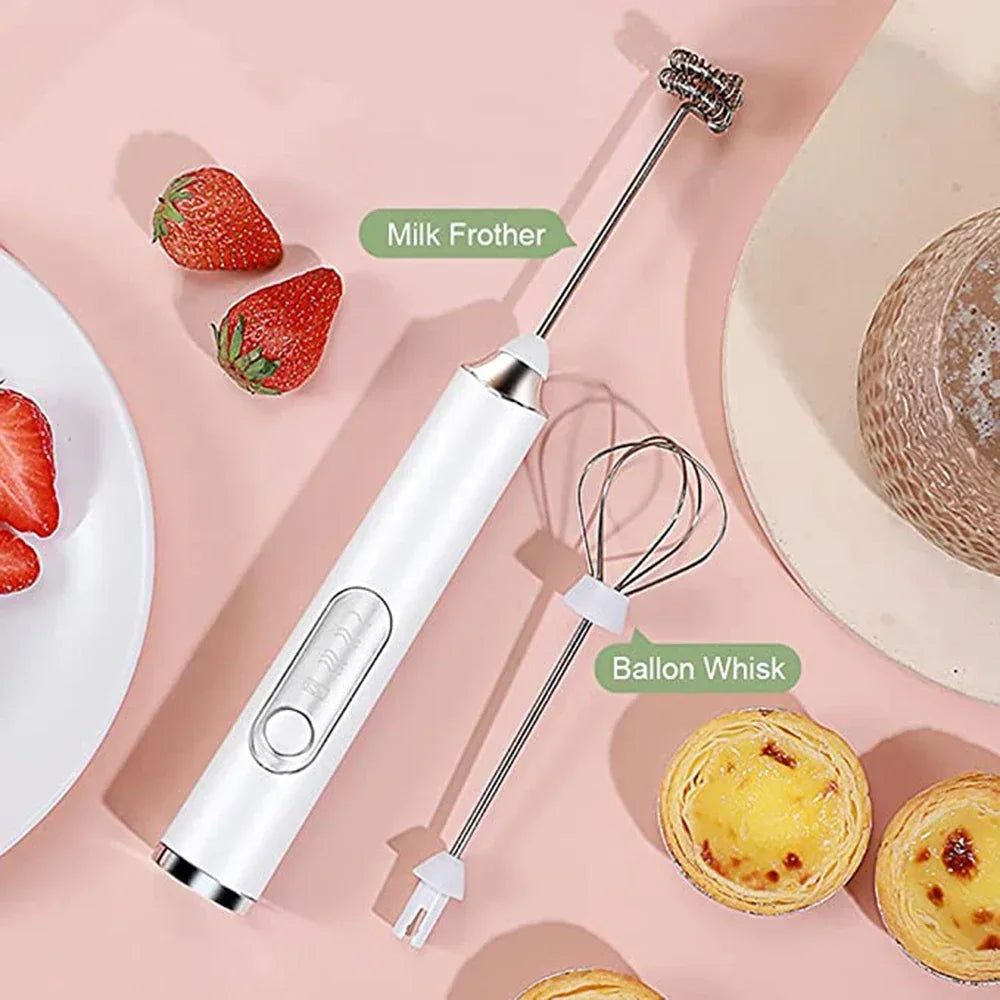 TINSOL Mini Portable Blender Electric Milk Frother Handheld Egg Beater USB Rechargeable Coffee Frother Kitchen Mixer