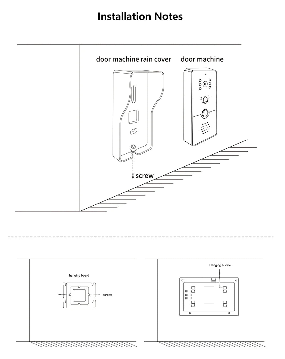 720P Video Doorbell 7‘’ Color Screen Home IntercomHigh-Definition Intelligent Night Vision Electronic Access Control System