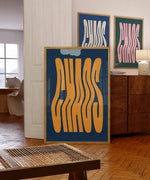 Chaos Typography Art Print and Posters Modernist Wall Art Chaos Quote Canvas Paintings Preppy Aesthetic Living Room Picturess