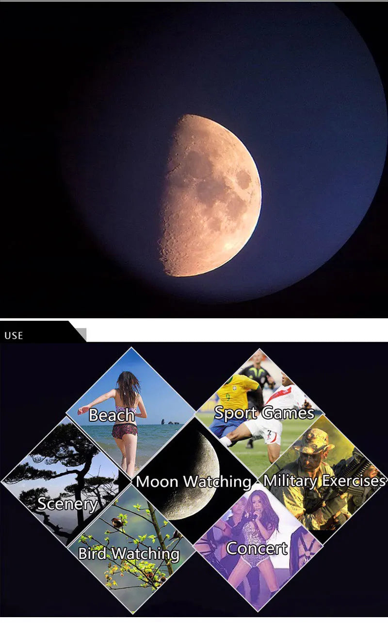 Baigish Monocular Zoom Telescope 8-24x40 HD Powerful Metal Optical Lens Astronomical With Long Range Original Bak4 Russian Black