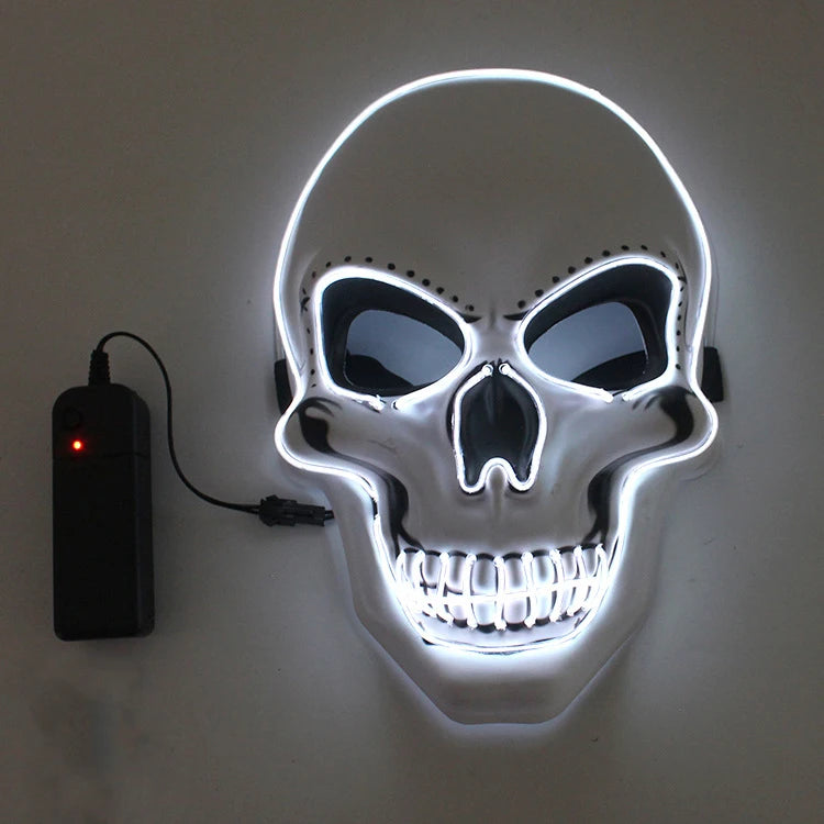 Halloween Horror Skull Mask LED Cold Light Mask LED Halloween Mask Cosplay Mask Halloween Party Decoration Luminous Skull Masks