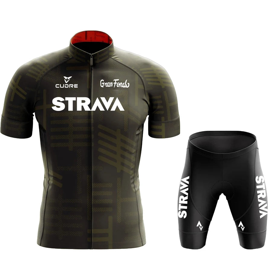 STRNVN Men's Summer MTB Cycling Jersey Set – Breathable Short Sleeve Bike Outfit