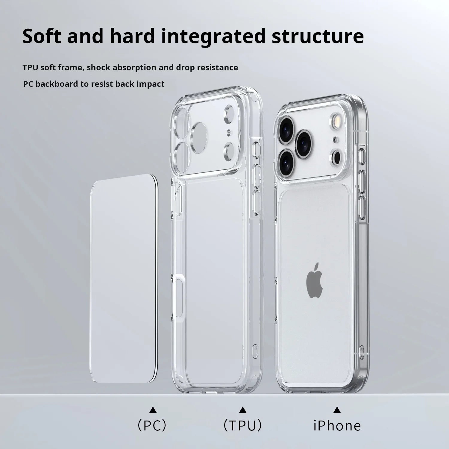 Luxury Hybrid Transparent Shockproof Phone Case For iPhone 17 Pro Max 17 Air 17Pro Max Clear Hard Acrylic Protective Back Cover