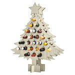 Christmas Countdown Wine Rack Wooden Christmas Tree Shaped Bottle Holder Festive Decor Ornament Craft Accessory