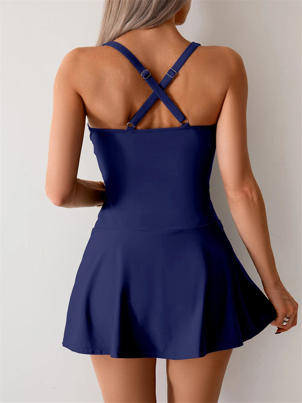 Solid Two Pieces Swimsuit 2025 Women Ruched Tankini