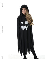 Halloween Kids Cosplay Costume White Black Luminous Ghost Luminous Face Cape Shawl Party Dress-Up Costume Boys Cape Girl Skirt