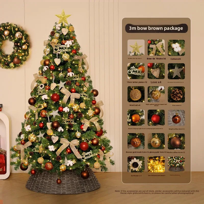 Christmas tree household large high-end Christmas decoration 2026 new living room DIY ornament scene layout