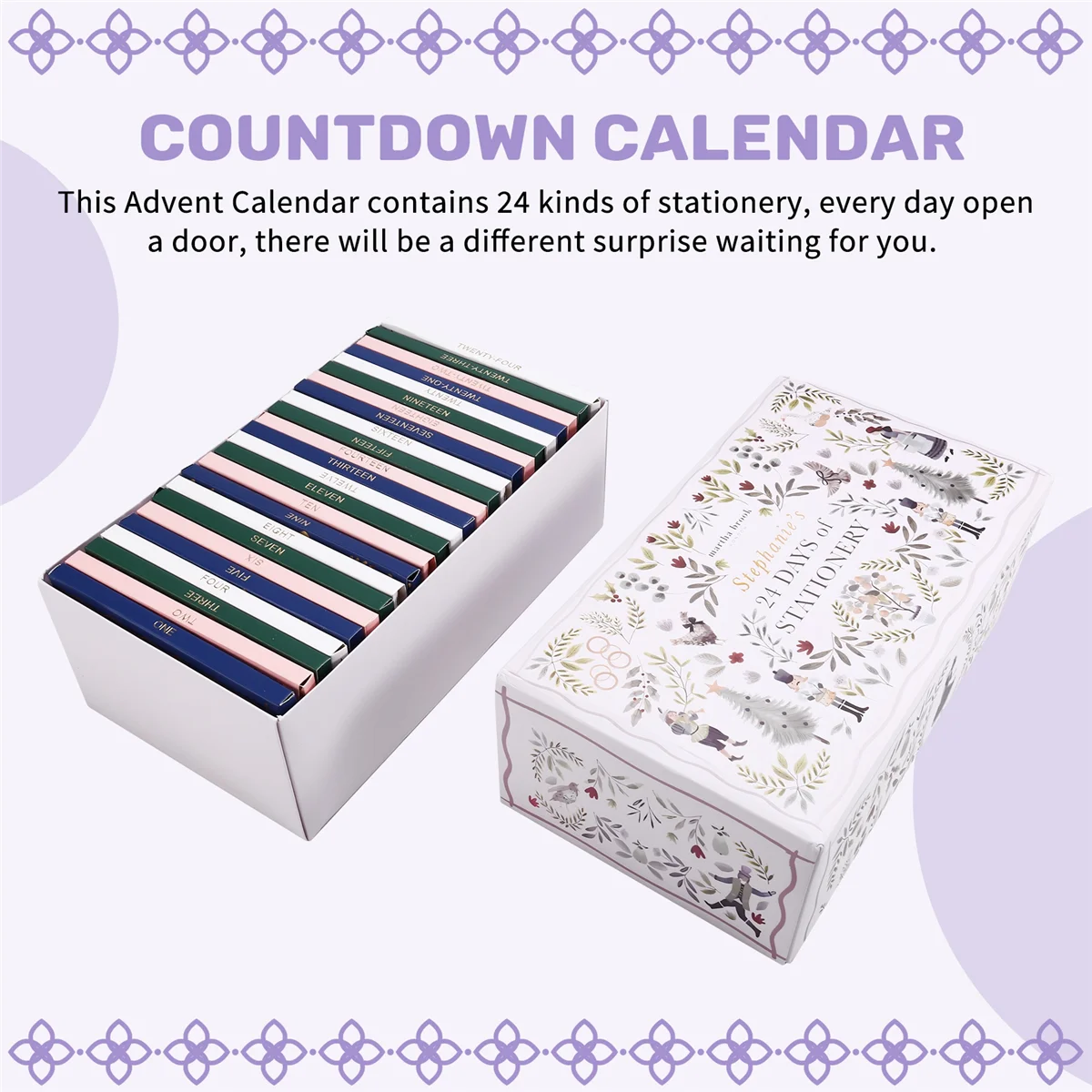 Get! Winter Woodlands Design Christmas Countdown Calendar Stationery Supplies 24 Days Stationery Advent Calendar Festival