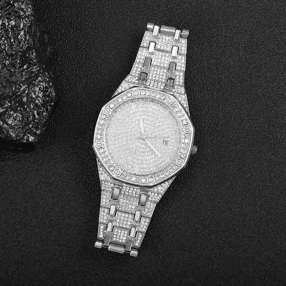 Iced Out Watch for Men Gold Watch for Men Hip Hop Fashion Cool Bling Bling Gold Diamond Luxury Mens Watch Dropshipping Relogio