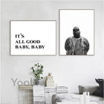 Biggie Smalls Notorious B.I.G Posters and Prints Hip Hop Music Lyrics Quote Black White Wall Art Canvas Painting Home Decor