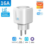 TNCE Tuya WiFi/Zigbee Smart Plug 16A/20A EU Smart Socket With Power Monitoring Timing Function Work With Alexa GoogleHome