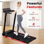 CITYSPORTS PRO Electric Folding Treadmill with Incline - 12 km/h Max Speed, Smart App Control, LED Display