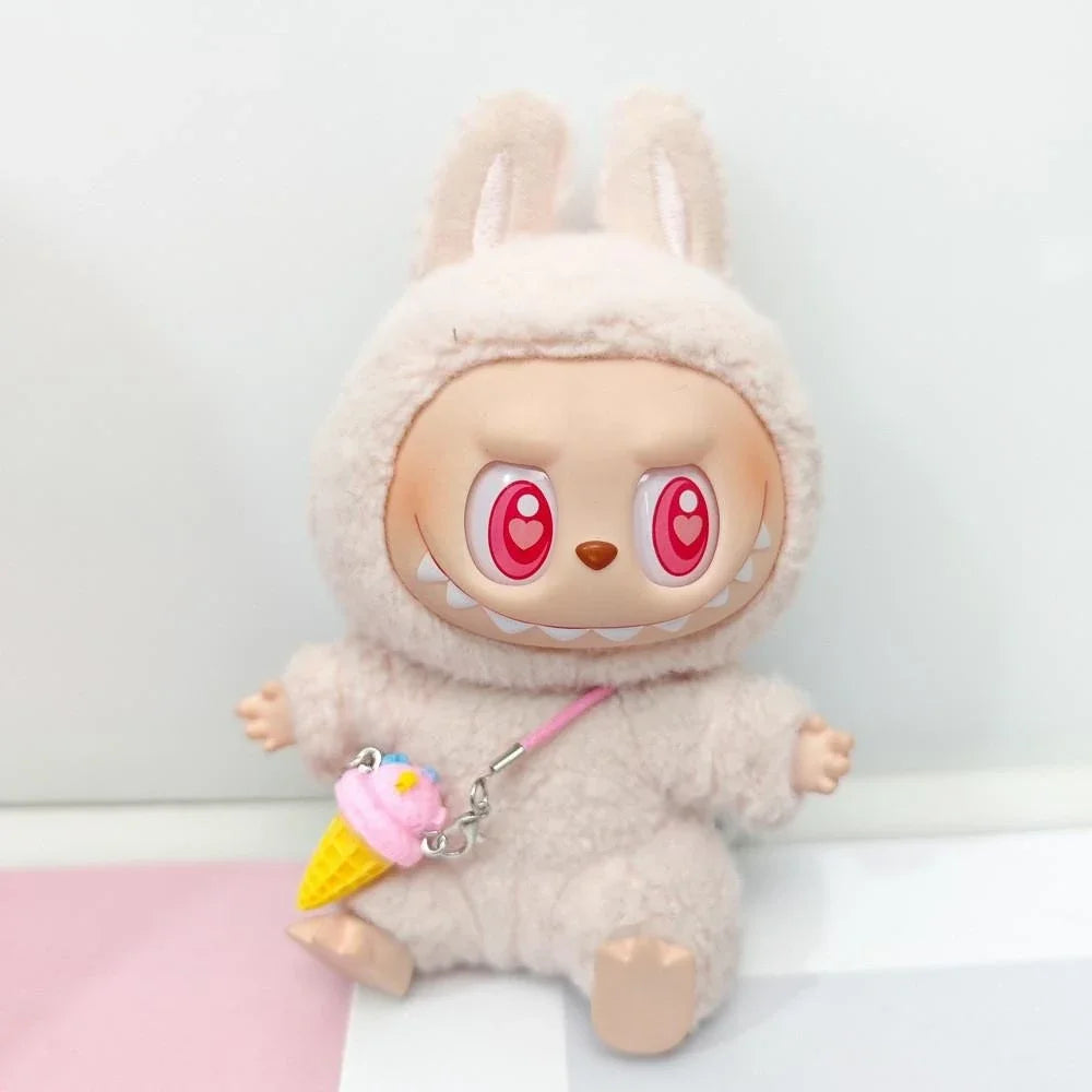 For Ropa labubu v1/v2/v3  pendant baby clothes labubu 3.0 lucky purple bow skirt Outfit Doll Accessories (No dolls)