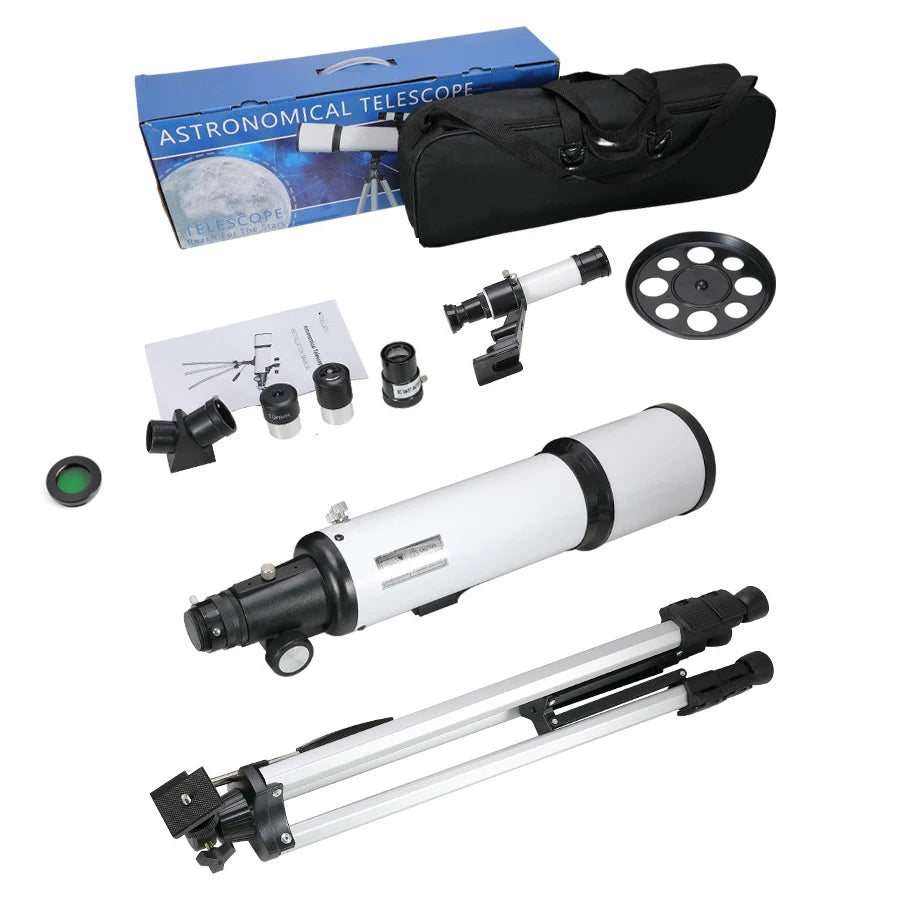 BORWOLF AZ80500  Astronomy Telescopes for Adults, 80mm Aperture 500mm AZ Mount 250X HD for Moon Stargazing and Bird Watching