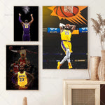 1PC L-LeBron J-James Poster Self-adhesive Art Waterproof Paper Sticker Coffee House Bar Room Wall Decor