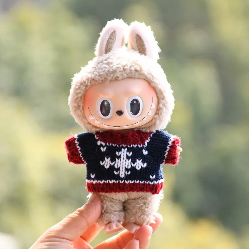 17cm Cute Mini Plush Doll'S Clothes Outfit Accessories For Korea Kpop Exo Labubu Idol Dolls Sweater Clothing DIY Kids Girl Gift