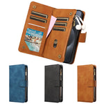 PU Leather Phone Case for Samsung GalaxyA13 A14 A15 A22 A32 S22 S23 S24 S25 M33 NOTE10 Skin Feel Zipper Flip Wallet Phone Case