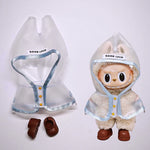 15-17cm Labubu Doll Clothes Dolls Raincoats Waterproof Rain Boots Shoes Set Clothing for Labubu Outfit Match Accessories Toys