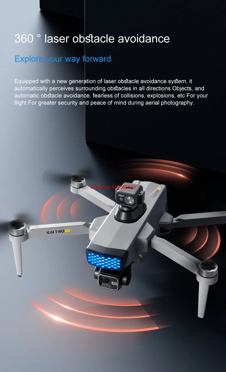 8K ESC 3 Axis Gimbal 360° Obstacle Avoidance WIFI FPV RC Drone 5G Brushless Electric GPS Follow Me Remote Control Quadcopter Toy