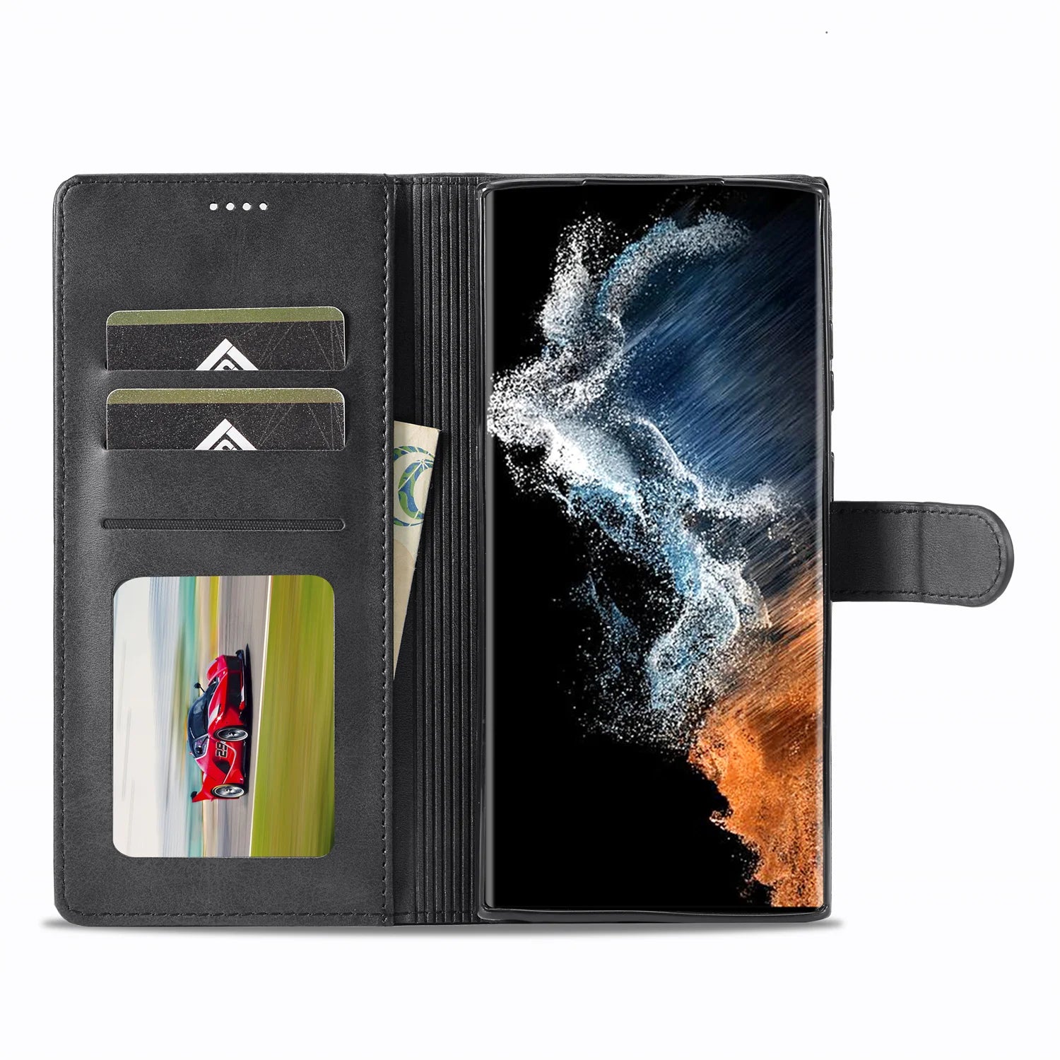 Leather Case for Samsung Galaxy S23 S24 S25 FE Ultra Plus Edge A07 A17 A35 A55 A06 A16 A26 A36 A56 5G Flip Wallet Card Holder