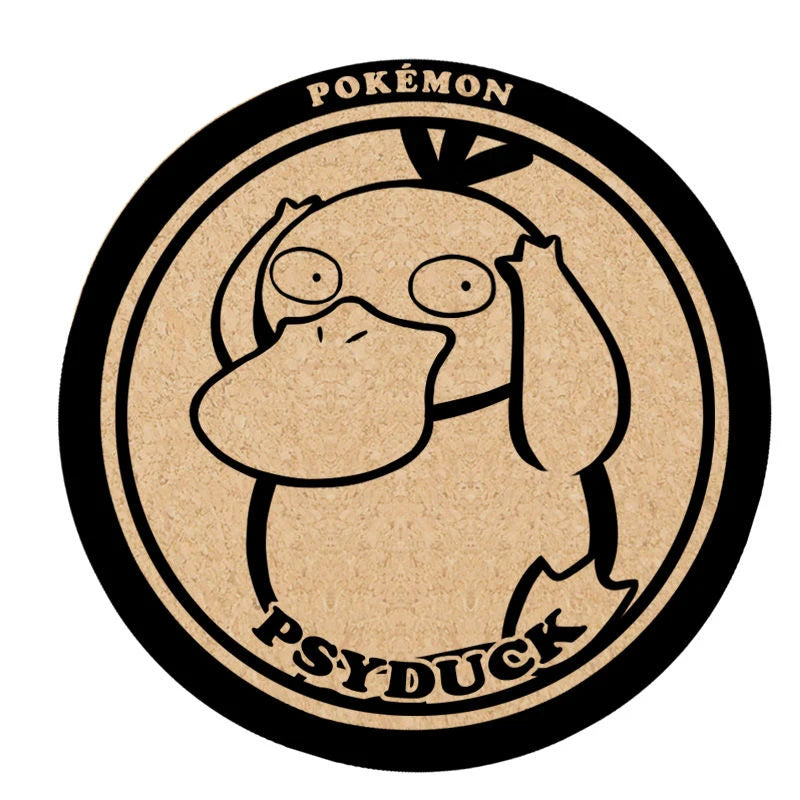 Pokemon Animation Game Peripheral Toys Cork Coaster Anti-slip Mats Q-Version Action Model Figures Colletion