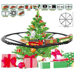 Christmas Train Christmas Tree Decoration Accessories Track Small Train with Music Santa Claus Train Set Children's Gift
