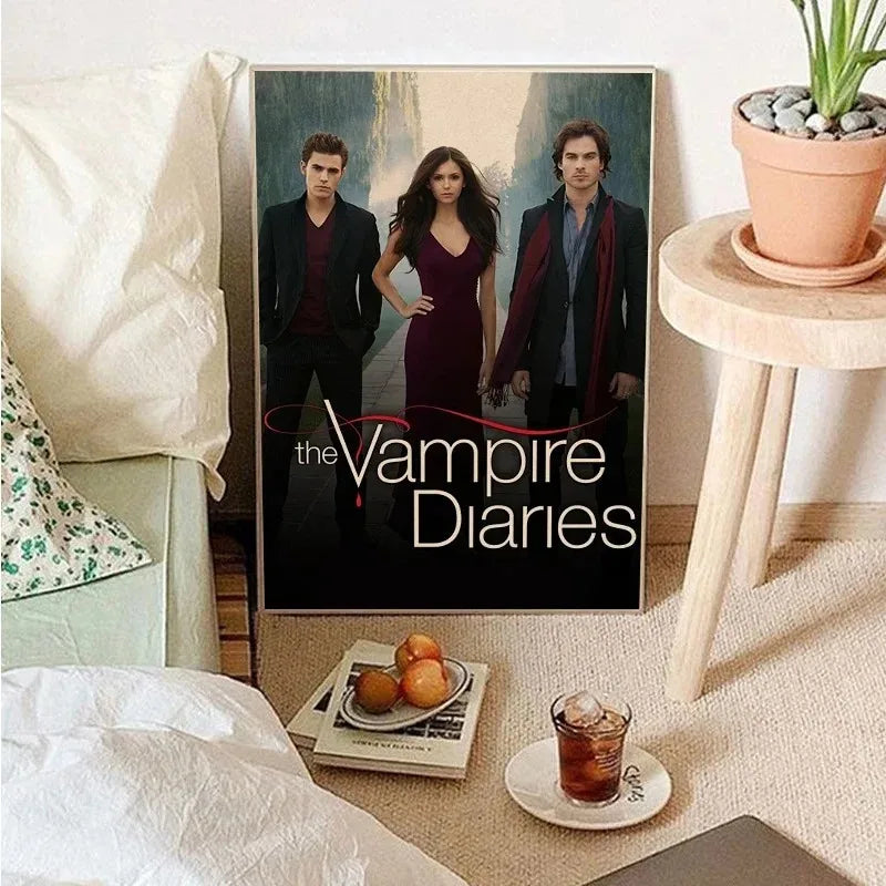 The Vampire Diaries Classic Movie Posters Canvas Painting Room Bar Cafe Aesthetic Art Wall Painting