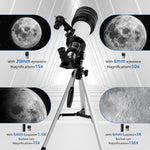 Astronomical Telescope With Finderscope For Child Beginner 150 Times Zoom High-definition Moon Viewing Telescope With Phone Rack