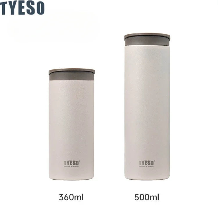 Tyeso Stainless Steel Insulated Travel Mug Leak-Proof Direct Drink Water Bottle for Men and Women Portable Car Coffee Cup