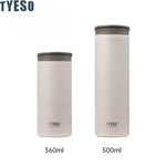 Tyeso Stainless Steel Insulated Travel Mug Leak-Proof Direct Drink Water Bottle for Men and Women Portable Car Coffee Cup