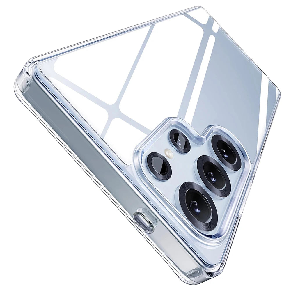 Shockproof Hard Case For Samsung Galaxy S25 Ultra S25+ Plus Hybrid Crystal Clear Acrylic Cover For S25ultra 25 Silicone Soft She