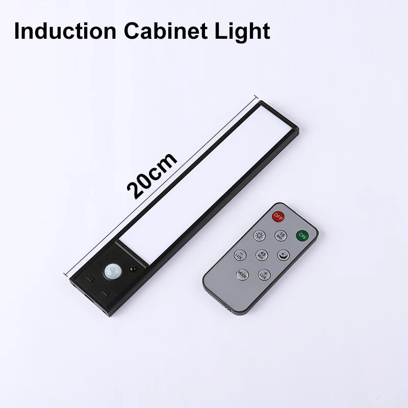 Under Cabinet Dimmable LED Motion Sensor Night Light USB Charging Magnetic Induction Lamp for Bedside, Wardrobe, Stairway