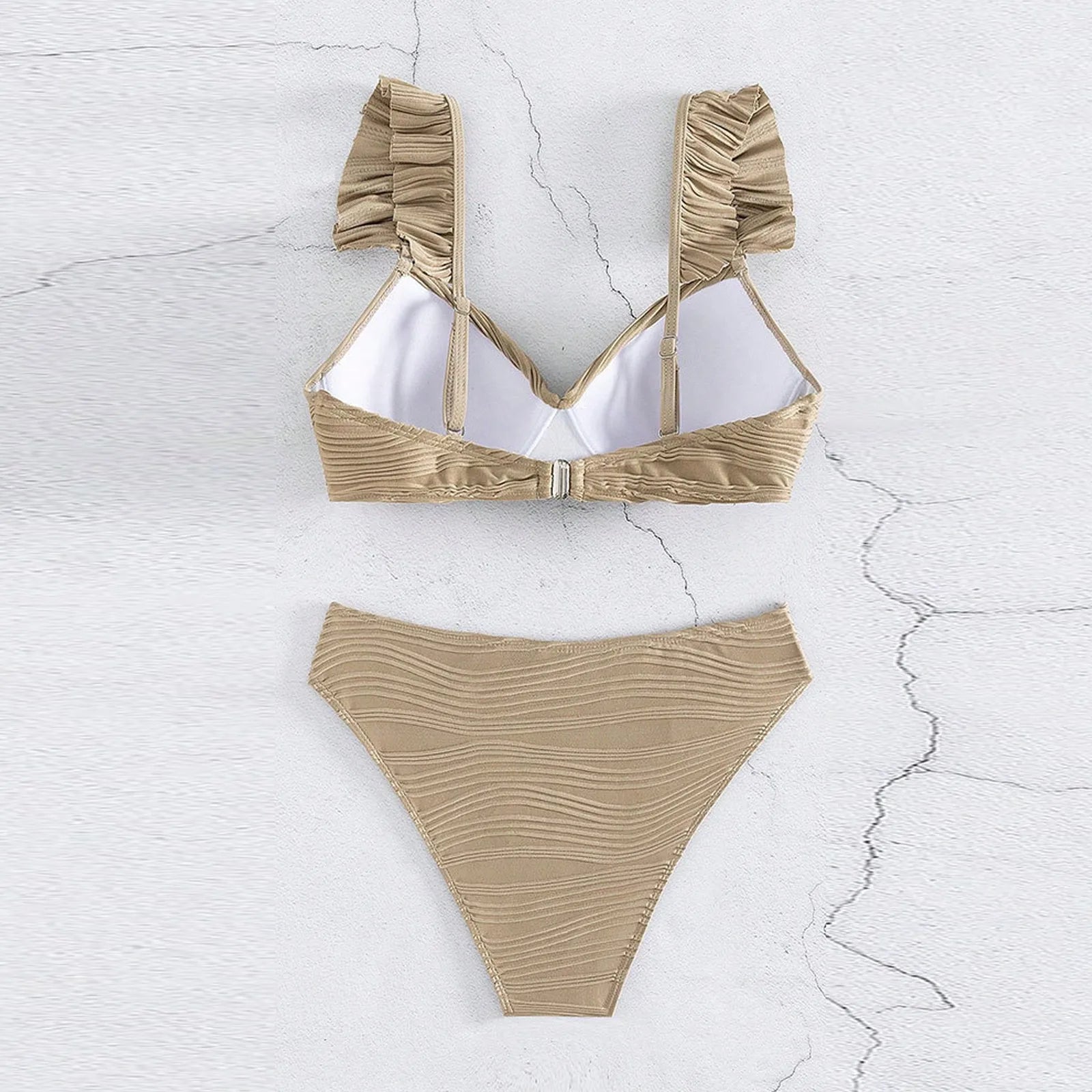 2025 Solid Color Triangle Bikini Set for Women
