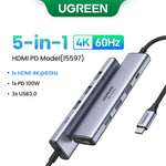 UGREEN USB-C HUB to 4K60Hz HDMI RJ45 Gigabit PD100W SD&TF USB3.0 5Gbps Splitter for MacBook Laptop Accessories Docking Station